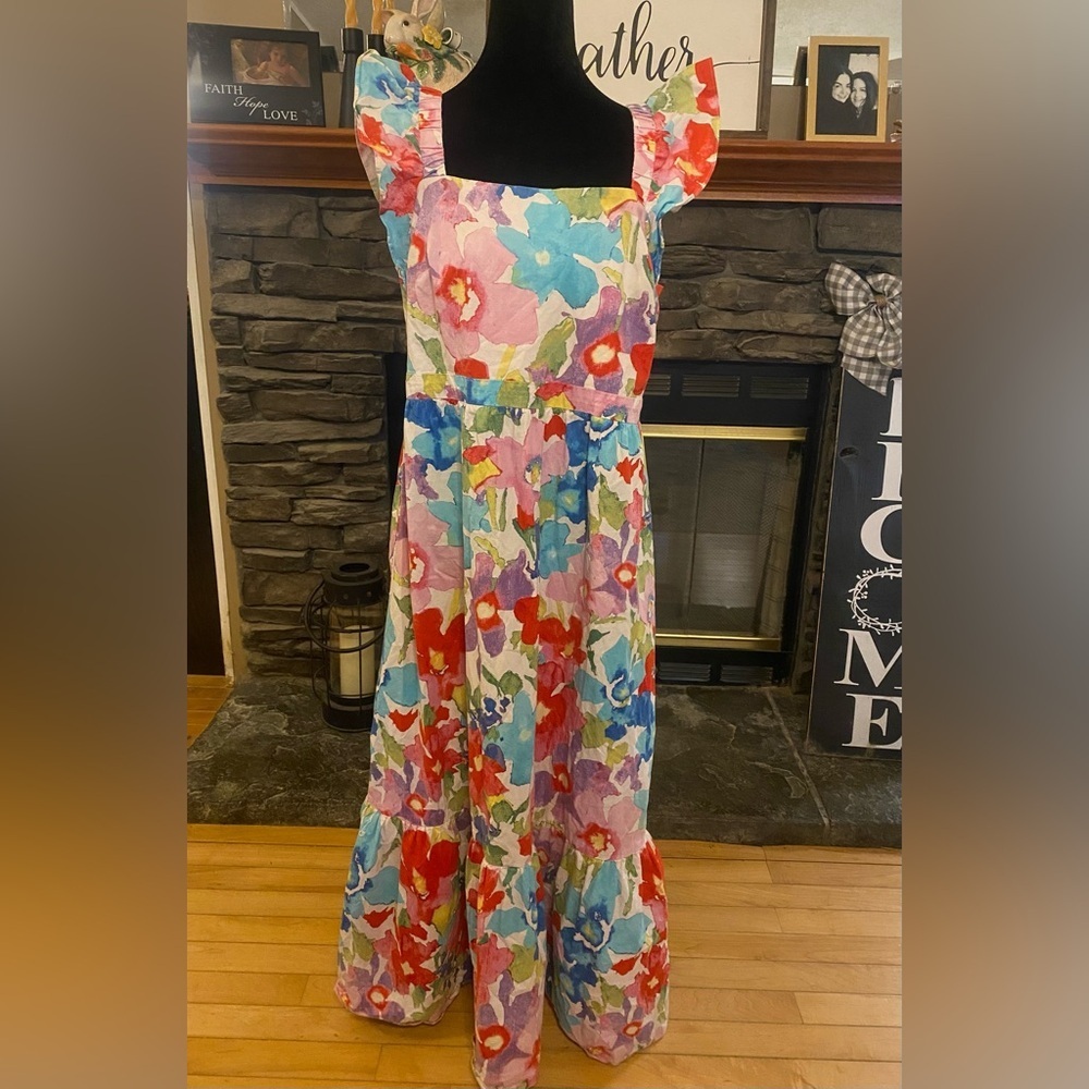 London Times Floral Sleeveless Dress Plus Size